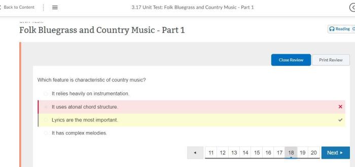 Which of these is a typical characteristic of country lyrics